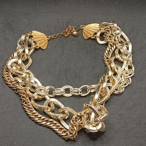 Vintage Gold and Silver Layered Necklace